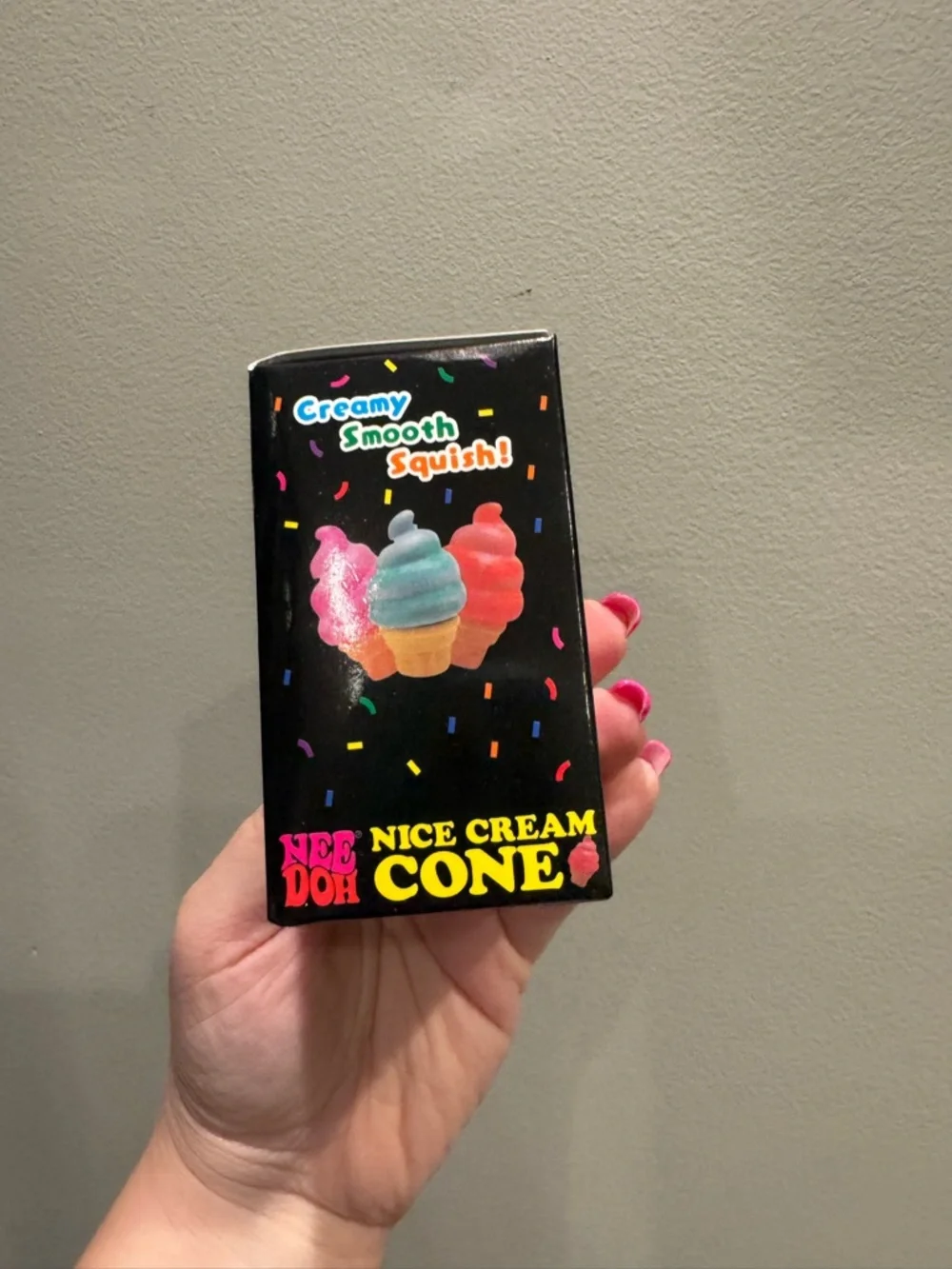 NEW! Needoh Nice Cream Cone Colorful Toy Cone by - Pink Swirl and Yellow